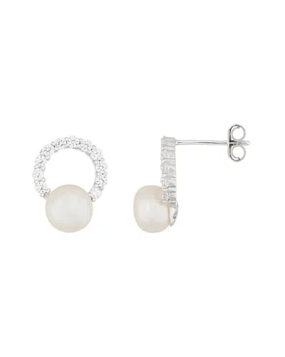Splendid Pearls Silver 6.5-7mm Freshwater Pearl Earrings
