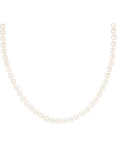 Splendid Pearls Silver 6-7mm Pearl Necklace In Pink