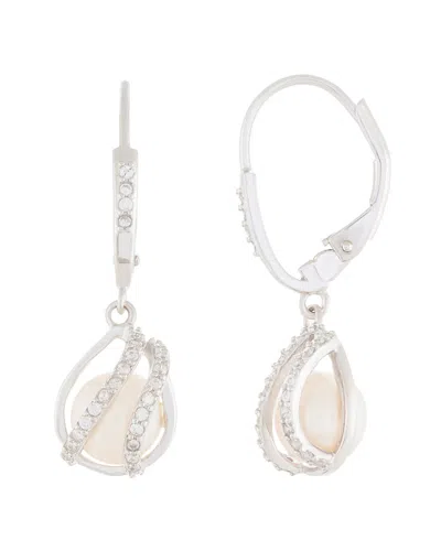 Splendid Pearls Silver 7-7.5mm Cultured Freshwater Pearl Earrings