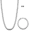 Splendid Pearls Silver 7-7.5mm Freshwater Pearl Bracelet, Earrings, & Necklace Set