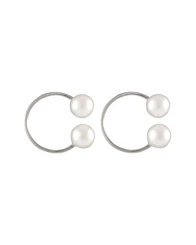 Splendid Pearls Silver 7-7.5mm Pearl Earring Cuffs