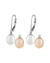 Splendid Pearls Rhodium Over Silver 7-8mm Pearl Earrings