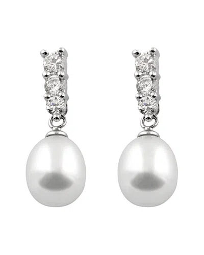 Splendid Pearls Silver 7-8mm Freshwater Pearl Earrings