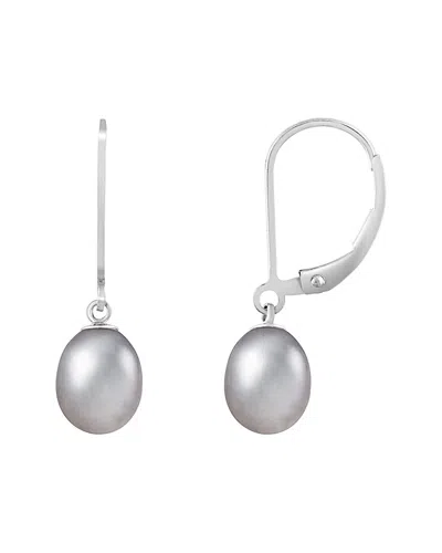 Splendid Pearls Silver 7-8mm Freshwater Pearl Earrings