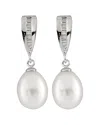 Splendid Pearls Rhodium Over Silver 7-8mm Pearl Earrings