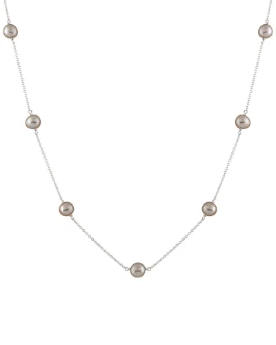 Splendid Pearls Silver 7-8mm Freshwater Pearl Necklace
