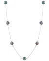 Splendid Pearls Rhodium Plated Silver 7-8mm Freshwater Pearl Necklace