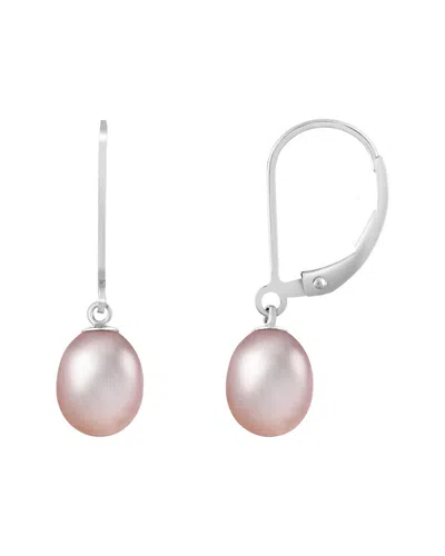 Splendid Pearls Silver 7-8mm Pearl Earrings