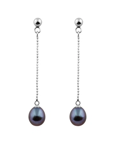 Splendid Pearls Silver 7-8mm Pearl Earrings