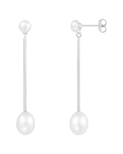 Splendid Pearls Silver 7-8mm Pearl Earrings