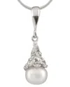 Splendid Pearls Silver 7-8mm Pearl Pendant In Metallic