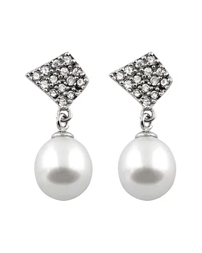 Splendid Pearls Silver 7.5-8mm Freshwater Pearl Earrings