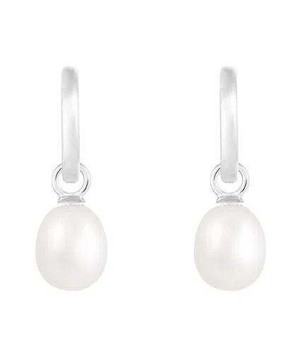 Splendid Pearls Silver 7.5-8mm Pearl Earrings