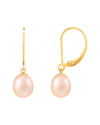 Splendid Pearls Silver 7.5-8mm Pearl Earrings