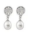 Splendid Pearls Silver 7.5-8mm Pearl Earrings