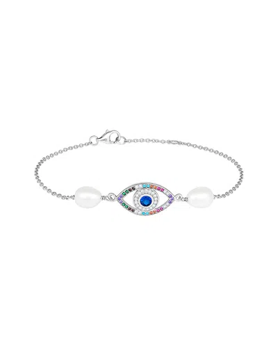Splendid Pearls Silver 7.5-8mm Freshwater Pearl Bracelet In Multi