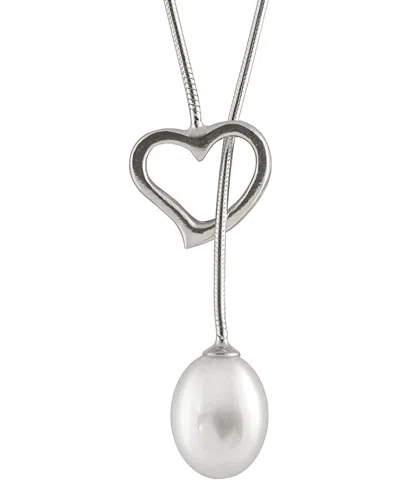 Splendid Pearls Silver 7.5-8mm Freshwater Pearl Necklace In Metallic