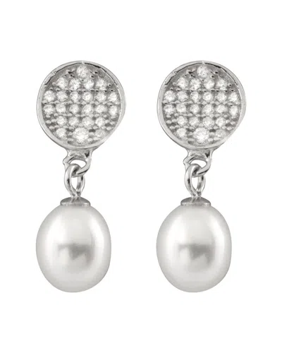 Splendid Pearls Silver 7.5-8mm Pearl Earrings