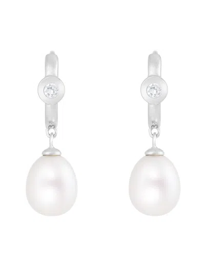 Splendid Pearls Silver 7.5-8mm Pearl Earrings