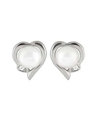 Splendid Pearls Silver 7-7.5mm Freshwater Pearl Earrings