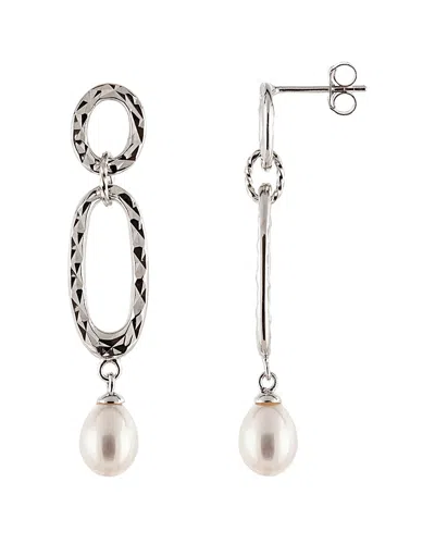 Splendid Pearls Silver 7-8mm Freshwater Pearl Earrings