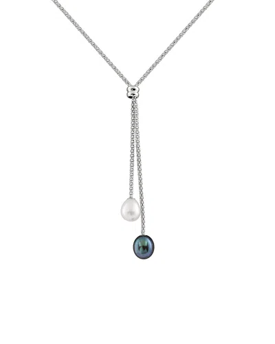 Splendid Pearls Silver 7-8mm Freshwater Pearl Necklace In Gold