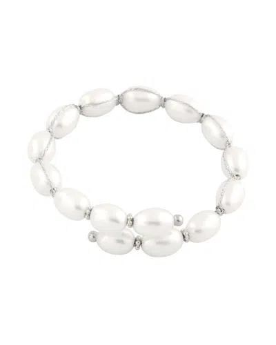 Splendid Pearls Silver 7-8mm Pearl Bracelet In White