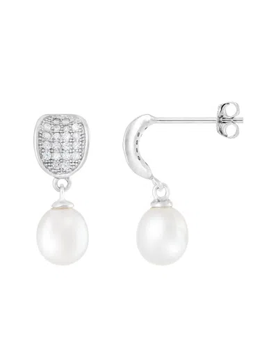 Splendid Pearls Silver 7-8mm Pearl Earrings