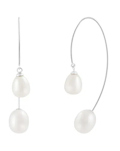 Splendid Pearls Silver 7-8mm Pearl Earrings