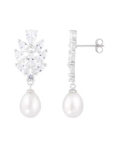 Splendid Pearls Silver 7-8mm Pearl Earrings In Yellow