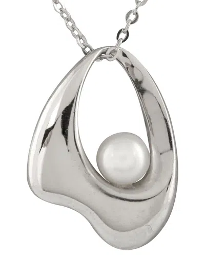 Splendid Pearls Silver 7mm Pearl Pendant In Metallic