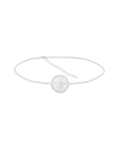 SPLENDID PEARLS SPLENDID PEARLS SILVER 7X7MM PEARL CZ BRACELET