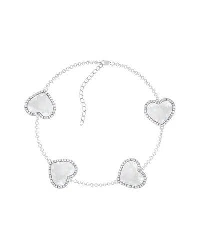 SPLENDID PEARLS SPLENDID PEARLS SILVER 7X7MM PEARL CZ BRACELET