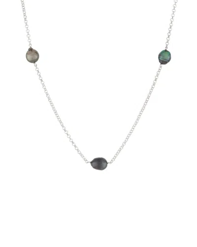 Splendid Pearls Silver 8-10mm Tahitian Pearl Necklace