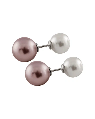 Splendid Pearls Silver 8-12mm Shell Pearl Earrings In Multi