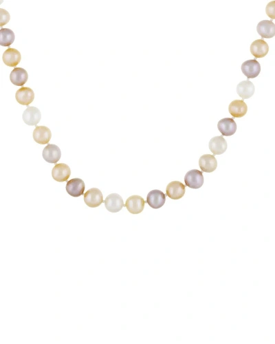 Splendid Pearls Silver 8-8.5mm Pearl Necklace In Multi