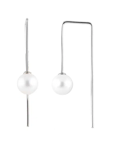 Splendid Pearls Silver 8-8.5mm Freshwater Pearl Earrings