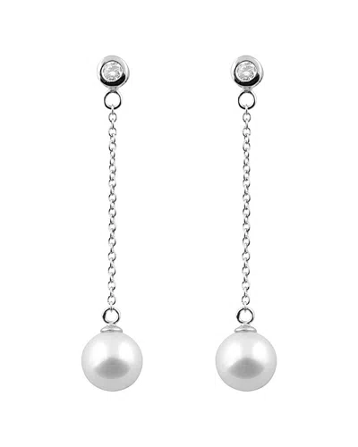 Splendid Pearls Silver 8-8.5mm Freshwater Pearl Earrings