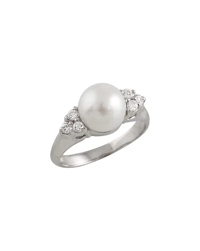 Splendid Pearls Silver 8-8.5mm Freshwater Pearl Ring