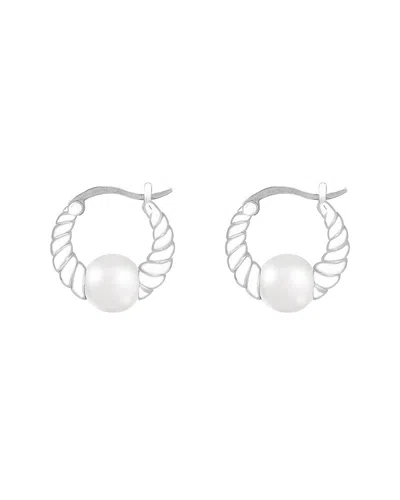 Splendid Pearls Silver 8-8.5mm Pearl Earrings
