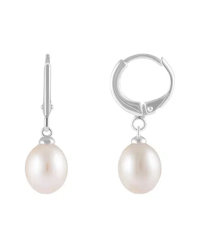 Splendid Pearls Silver 8-8.5mmmm Pearl Earrings In Metallic