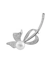 Splendid Pearls Silver 8-9mm Freshwater Pearl Brooch