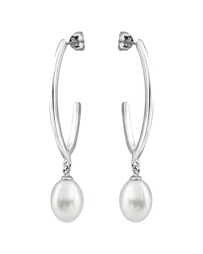 Splendid Pearls Silver 8-9mm Freshwater Pearl Earrings