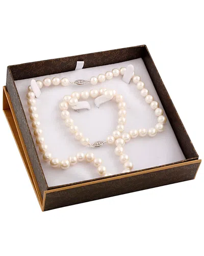 Splendid Pearls Silver 8-9mm Freshwater Pearl Set