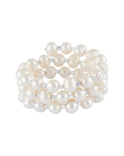 Splendid Pearls Silver 8-9mmmm Pearl Bracelet In White