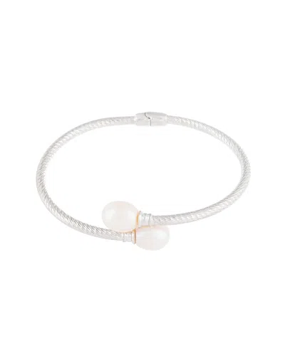 Splendid Pearls Silver 8.5-9mm Freshwater Pearl Bangle