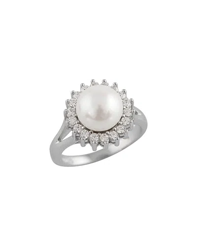 Splendid Pearls Silver 8.5-9mm Freshwater Pearl Ring