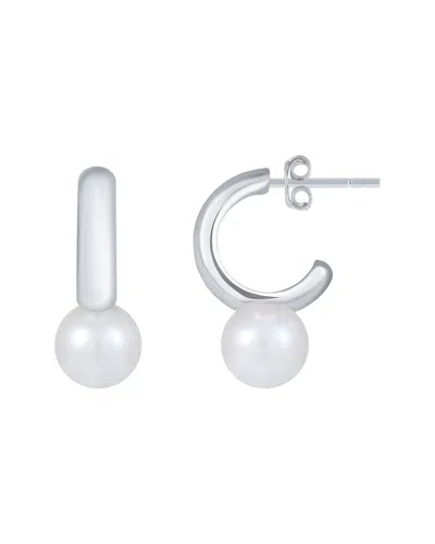 Splendid Pearls Silver 8-8.5mm Pearl Earrings In Metallic