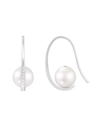 Splendid Pearls Silver 8-8.5mm Pearl Earrings