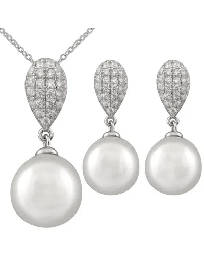 SPLENDID PEARLS SPLENDID PEARLS SILVER 8MM PEARL CZ SET